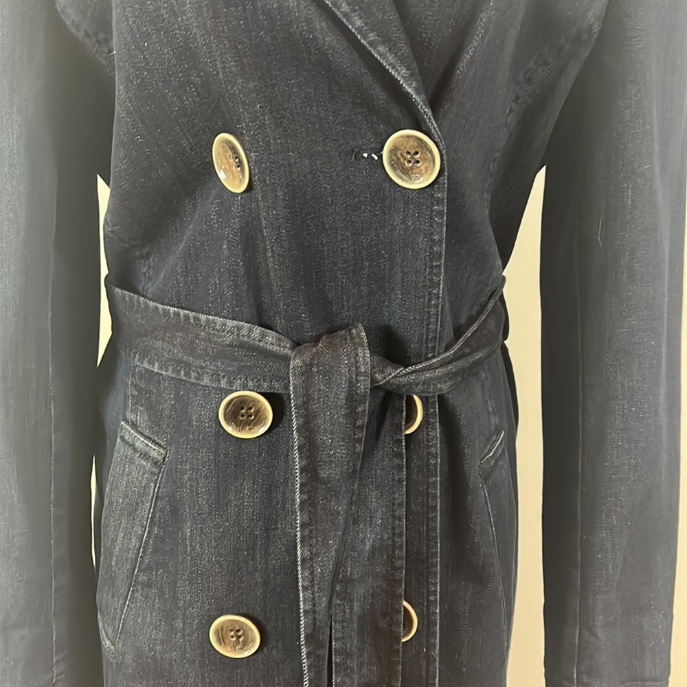 Luisa Cerano Denim Trench Coat Jacket - Picture 10 of 16